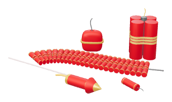 The red Diwali cracker collection